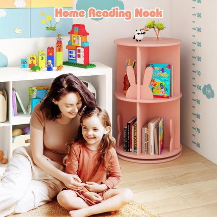 Costzon Kids 360° Display Spinning Bookcase with Bookends