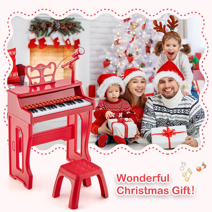 Costzon Kids Piano, 37 Key Toy Piano Keyboard, Portable Electronic Piano Educational Musical Instrument Toy