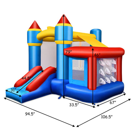 Costzon Inflatable Bounce House 5 in 1 Kids Slide Jumping Bouncer Castle