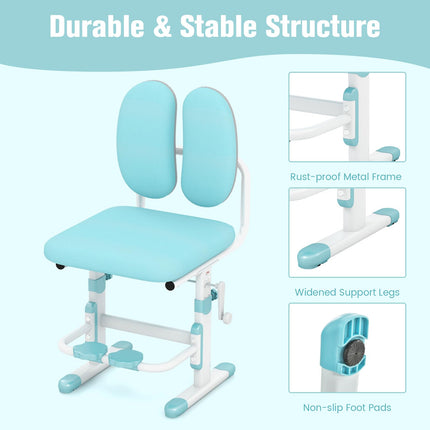 Costzon Kids Desk Chair, Height-Adjustable Student Study Chair w/Double Back Support, Breathable Mesh Seat Cushion