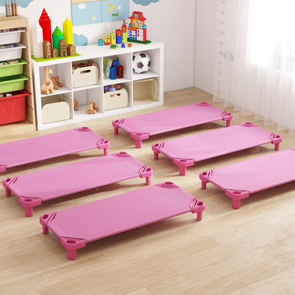 Costzon Daycare Cots for Kids, Pack of 6, 51” L x 22.5” W Stackable Nap Cots with Easy Lift Corners