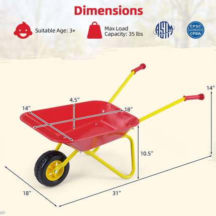 Costzon Kids Wheelbarrow Indoor Outdoor Child Yard Play Equipment