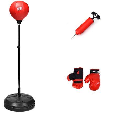 Costzon Punching Bag, Height Adjustable Boxing Equipment for Adults Teens w/Inflatable Ball, Boxing Gloves & Pump