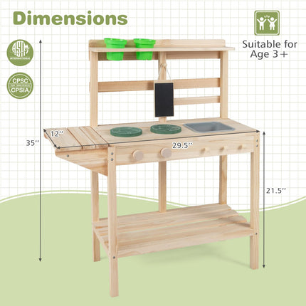 Costzon Mud Kitchen Solid Wood Potting Bench