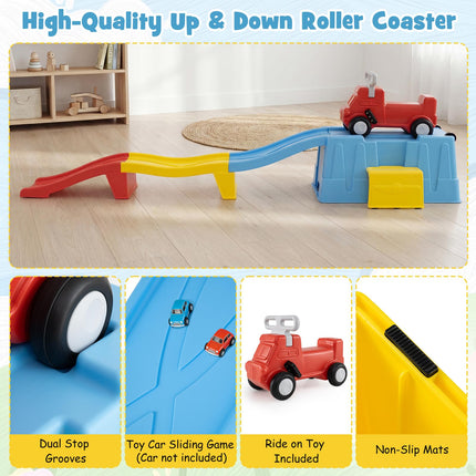 Costzon Expandable Up & Down Kids Roller Coaster with Storage Box
