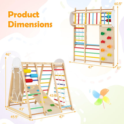 Costzon Indoor Playground, 8-in-1 Foldable Indoor Jungle Gym for Kids