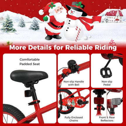 BABY JOY Kids Bike Christmas Music Bicycle 12 14 16 18 Inches for 3-8 Years