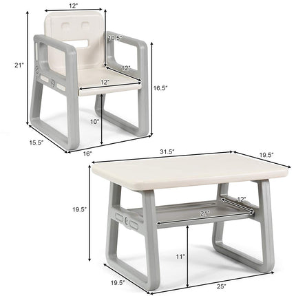 Costzon Kids Table and Chair Set, Children Activity Table & 2 Chairs