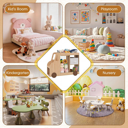 Costzon Toy Storage Organizer with Stuffed Animal Storage | Kids Bookshelf w/Open Shelves