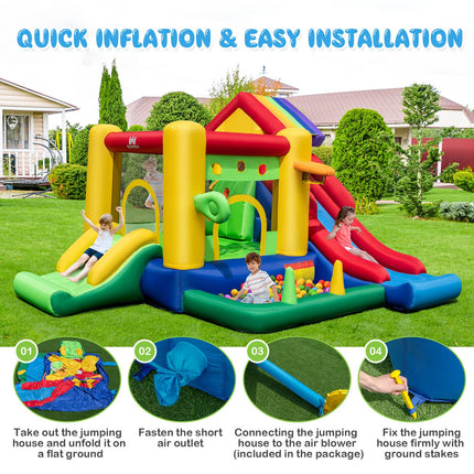 BOUNTECH Inflatable Bounce House with Ball Pit, Dual Slides Bouncy House for Kids 5-12, Toddler Jumper Bouncy Castle