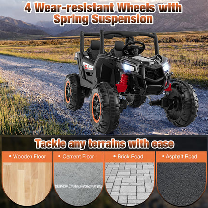 Costzon 24V Kids UTV, 4WD/2WD Battery Powered Electric Car w/ 4 x 100W Powerful Engine, Remote Control