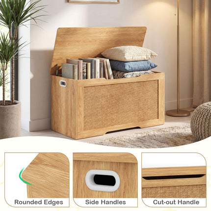 Costzon Kids Storage Bench 40” Rattan Toy Box