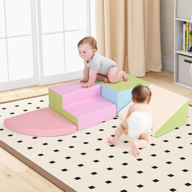 Costzon Climbing Toys for Toddlers, 4 Pieces Climb and Crawl Foam Kids Building Blocks for Children Development & Indoor Active Play