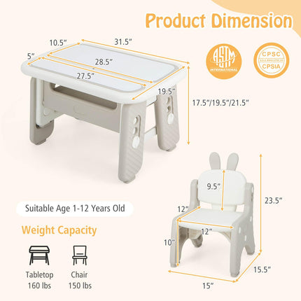 Costzon Kids Table and Chair Set, Graffiti Activity Table, Toddlers Art Table & Chair