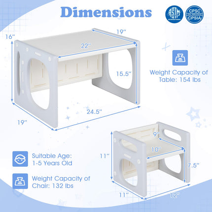 Costzon Versatile Kids Table and Chairs Montessori Weaning Table Set