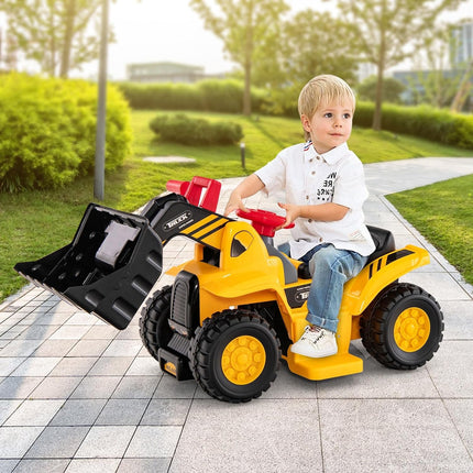 Costzon 2-in-1 Ride on Excavator Bulldozer & Ride on Push Car (6V)