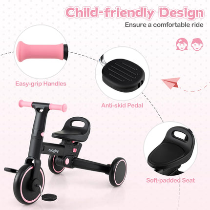 Costzon Toddler Tricycle Handle Adjustable Seat Removable Pedal & EVA Foam Wheels