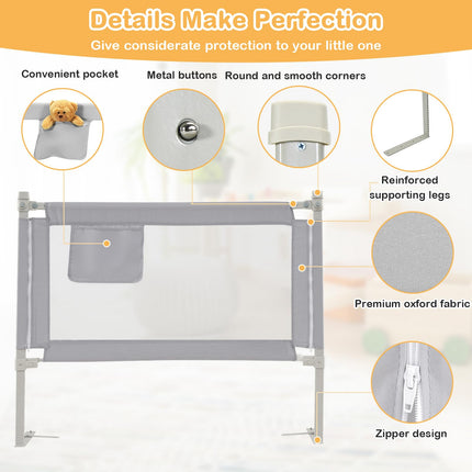 Costzon Bed Rail for Toddlers 1/2 Pack, 47'' Height Adjustable