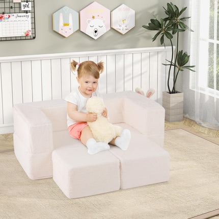 Costzon Kids Play Couch, Versatile Foam Play Couch for Boys & Girls