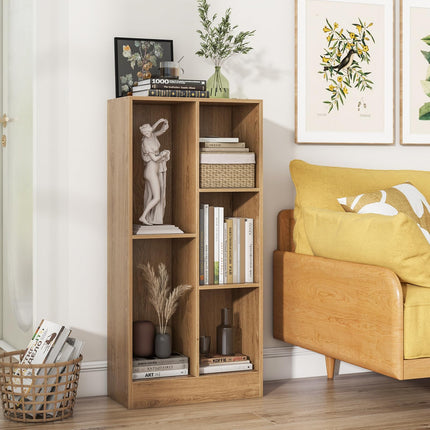 Costzon 5-Section Bookcase for Kids, 41” Tall Wooden Toy Storage Organizer for Books Toys