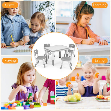 Costzon 5 PCS Height Adjustable Toddler Desk Set | Art & Craft Table Set