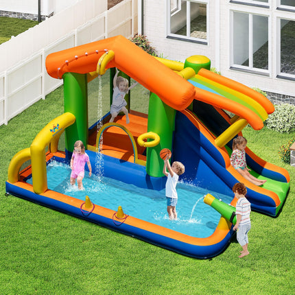 BOUNTECH Inflatable Water Slide 8-in-1 Playhouse Bouncy Castle Water Slide
