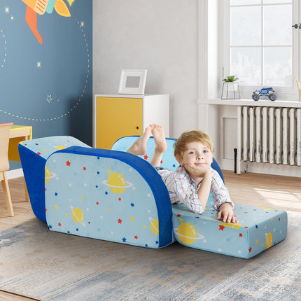 Costzon Kids Couch, 3 in 1 Convertible Flip Open Children's Sofa, Toddler Armrest Chair Bed for Nap, Fold Out Lounger Kids Sofa, Gift for Children
