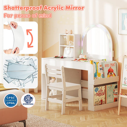 Costzon Kids Vanity Table and Chair Set