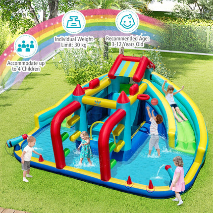 Costzon Inflatable Double Water Slide Bounce House