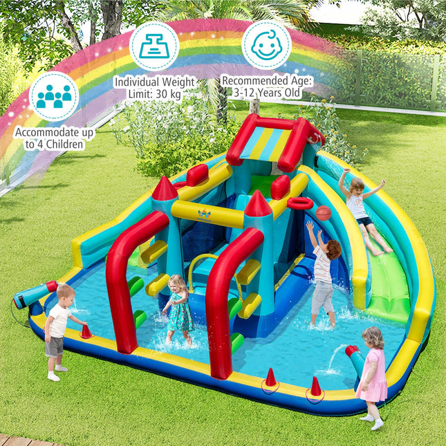 Costzon Inflatable Double Water Slide Bounce House