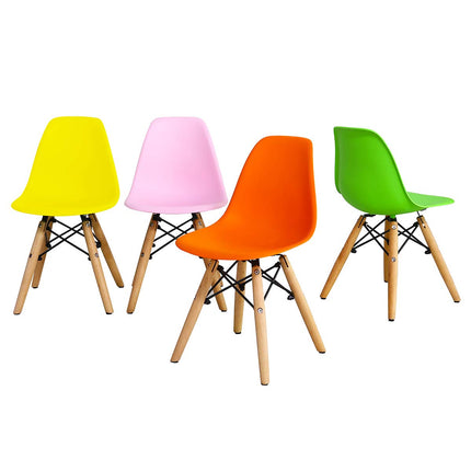 Costzon Kids Table and Chair Set, Kids Mid-Century Modern Style Table Set (Colorful/White, Table & 2/ 4 Chairs)