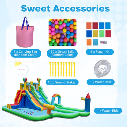 Costzon Inflatable Dual Slides Kids Water Slide Park