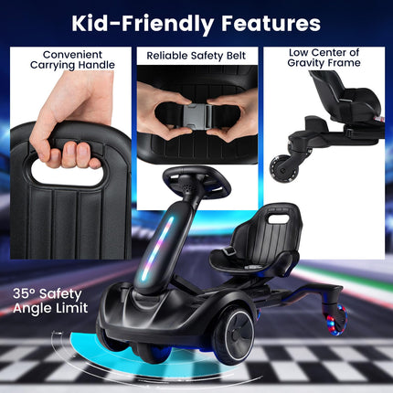 Costzon 6V Ride on Drift Car with 360-Degree Spin(with Lights)