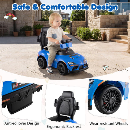 Costzon 3 in 1 Toyota Licensed Push Car for Toddlers | Foot-to-Floor Kids Ride On Toys
