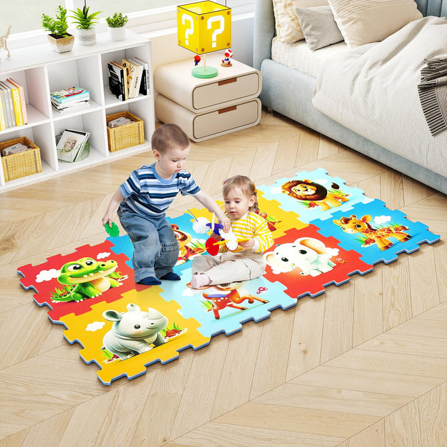 Costzon 8-Piece Educational Animal Interlocking Baby Play Mat