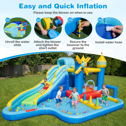 BOUNTECH Inflatable Water Slide Bounce House | Kids Water Park Jump Bouncy Castle with 780w Air Blower