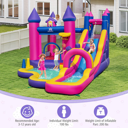 Costzon Inflatable Outdoor Kids Water House Castle