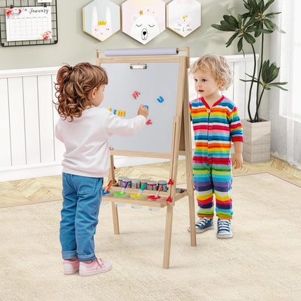 Costzon Double Sided Kids Art Easel with Magnetic Whiteboard