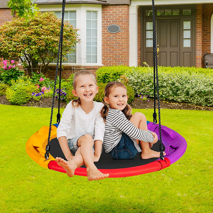 Costzon Saucer Tree Swing for Kids Indoor Outdoor Round Platform Swing w/Pillow & Handle