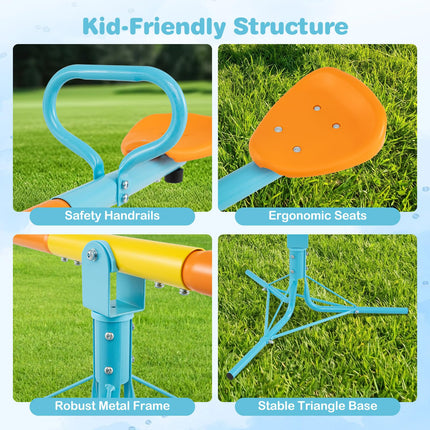 Costzon Teeter Totter for Kids Ages 3-7 360° Spinning Seesaw