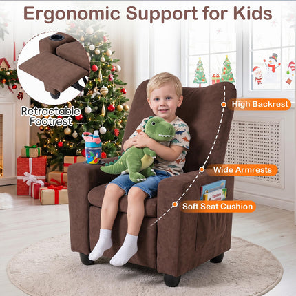 Costzon Ergonomic Kids Recliner Chair with Cup Holder & Footrest