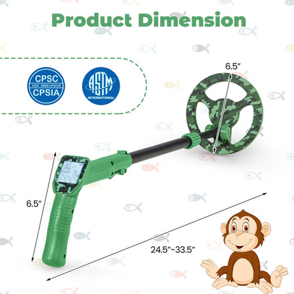 Costzon Metal Detector for Kids, 24.5"-33.5" Adjustable Junior Gold Detector, Lightweight Kids Metal Detector