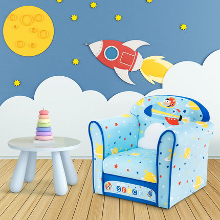 Costzon Kids Sofa, Children Armrest Chair with Pattern, Toddler Furniture, Airplane Style