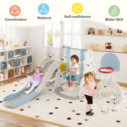 Costzon Toddler Swing and Slide Set 7 in 1 Toddler Slide for Kids
