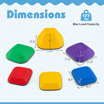 Costzon Stepping Stones for Kids, Non-Slip Toddler Sensory Balance Blocks