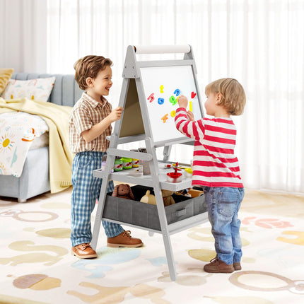 Costzon 3 in 1 Double-Sided Standing Easel with Magnetic Whiteboard