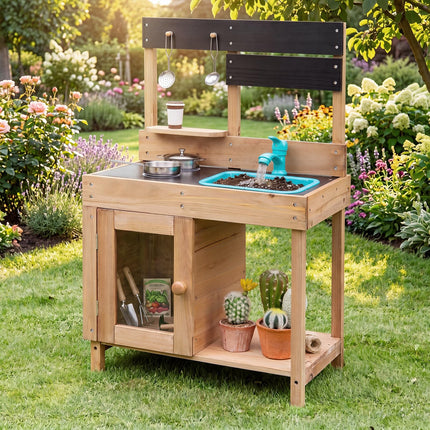 Costzon Little Chef Mud Kitchen for Kids Outdoor