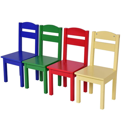 Costzon Kids Table and Chair Set 5 Piece Wood Activity Table & Chairs for Children Arts Crafts