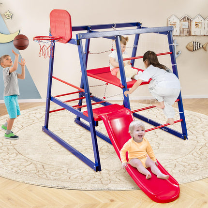 Costzon 7 in 1 Climbing Toys for Toddlers, Indoor Outdoor Kids Gym for Exercise w/Climbing Net