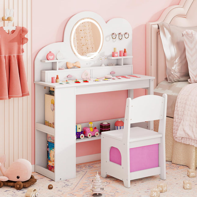 Costzon Toddler Makeup Vanity Desk Dressing Table